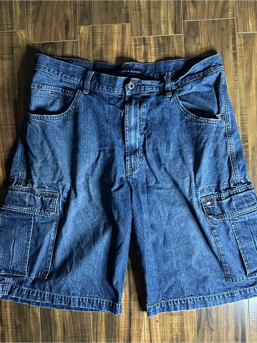 Tommy Hilfiger Men's Dark Blue Denim Cargo Shorts
